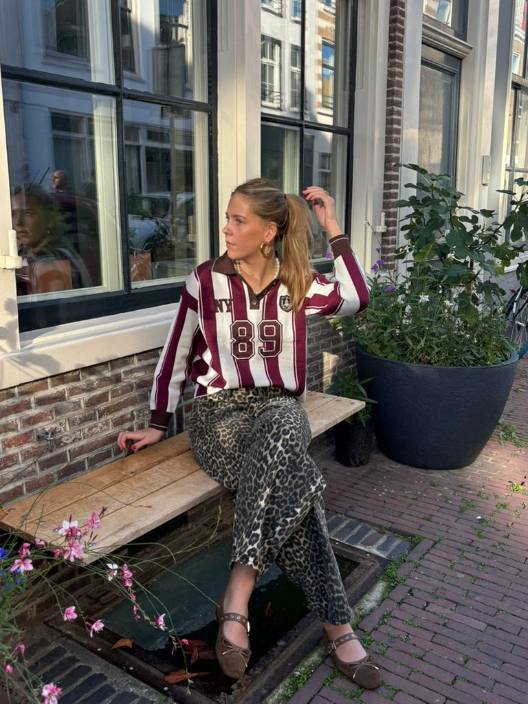 Isabelle jersey knit burgundy