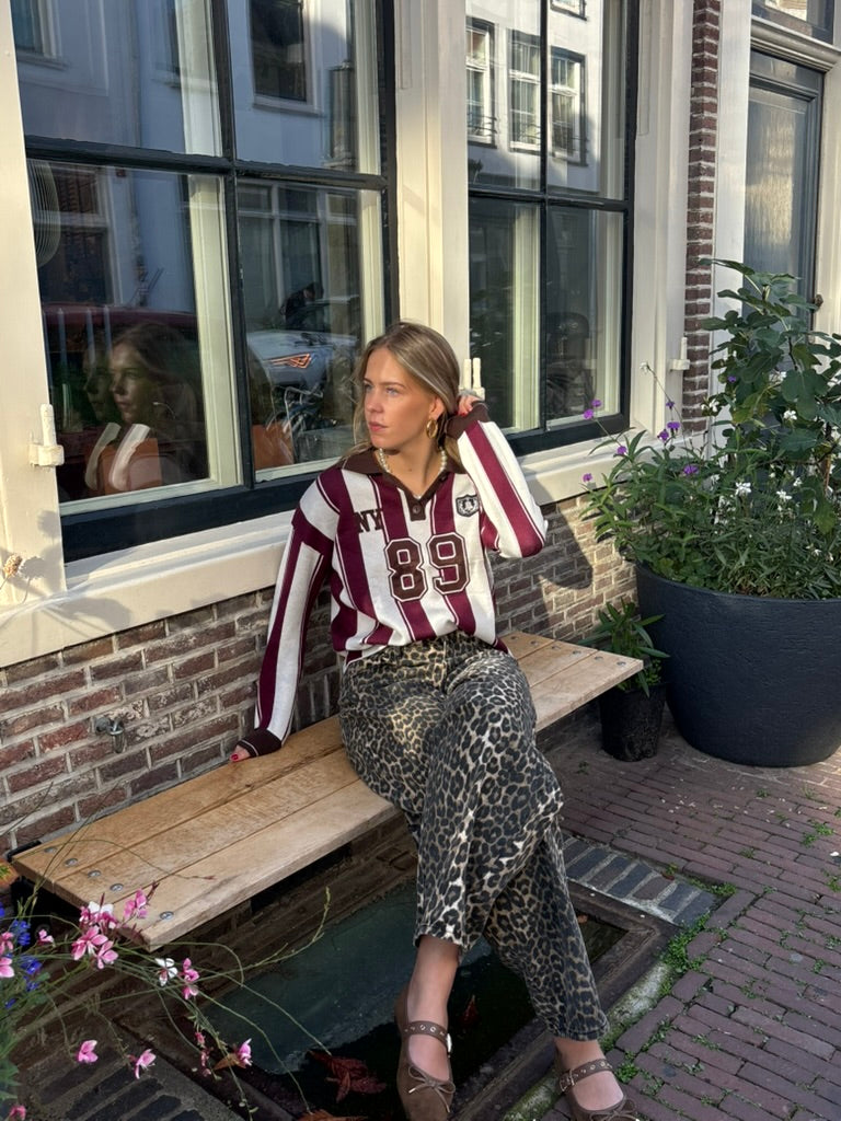 Isabelle jersey knit burgundy