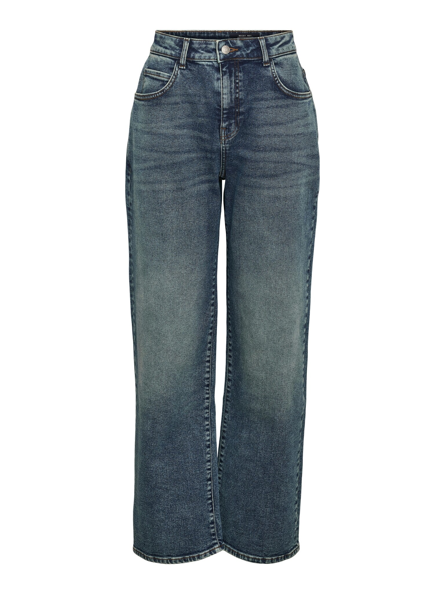 Josie washed straight leg jeans medium blauw