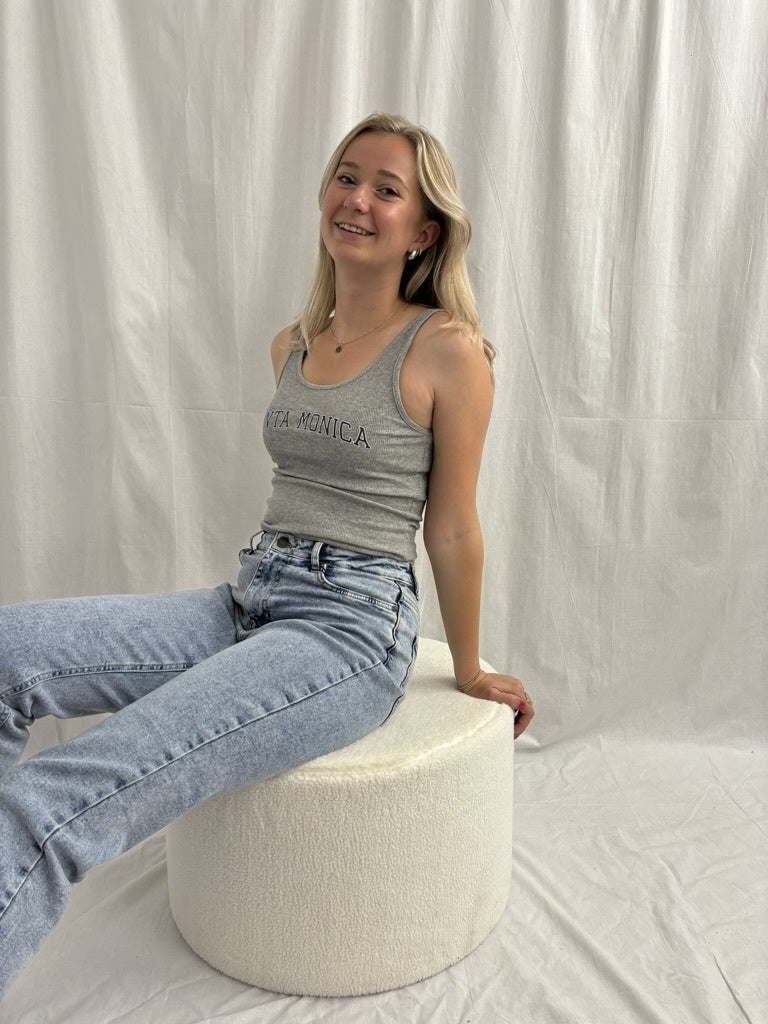 Judy print top grey