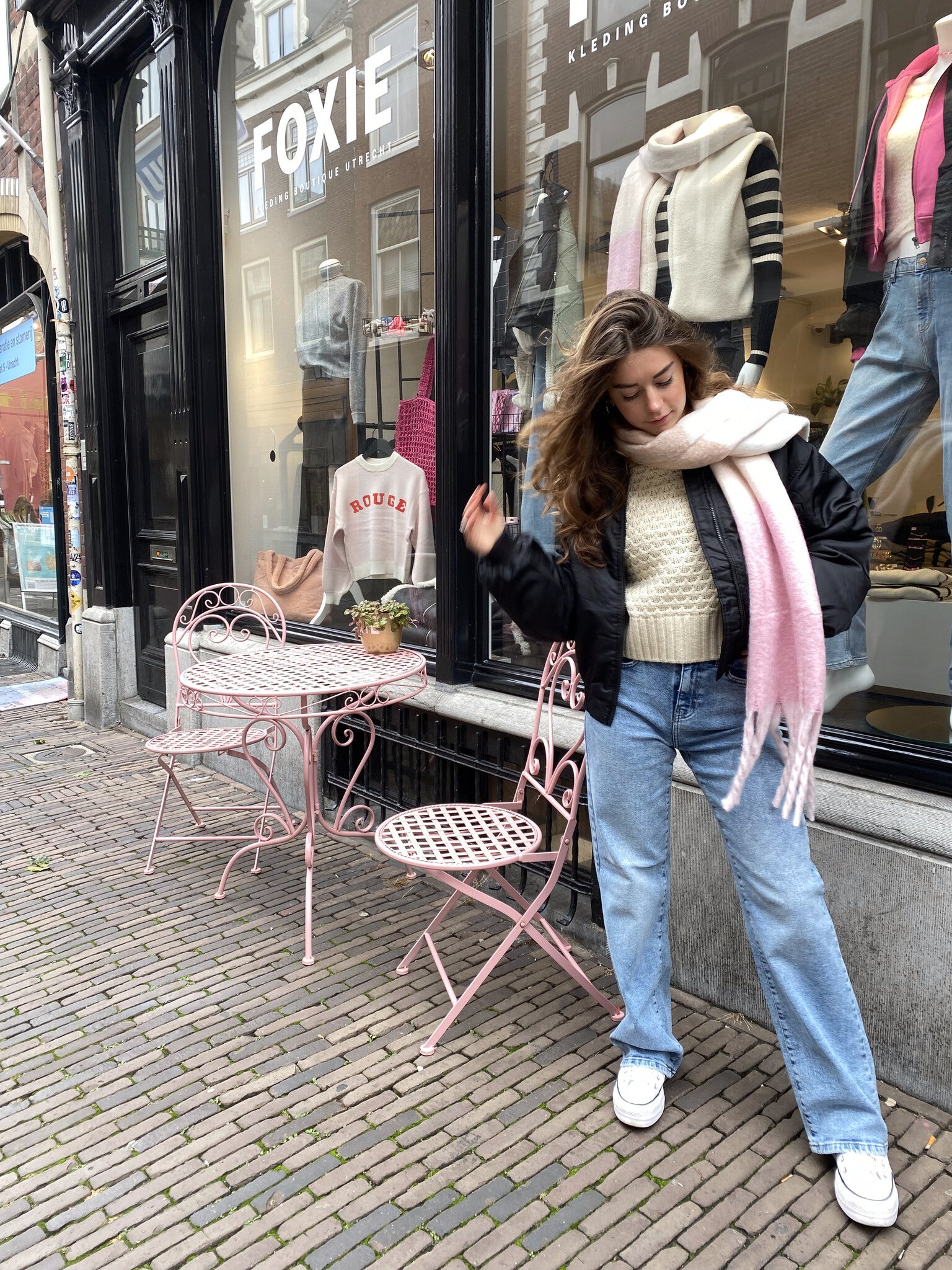 Justine padded bomber jacket zwart