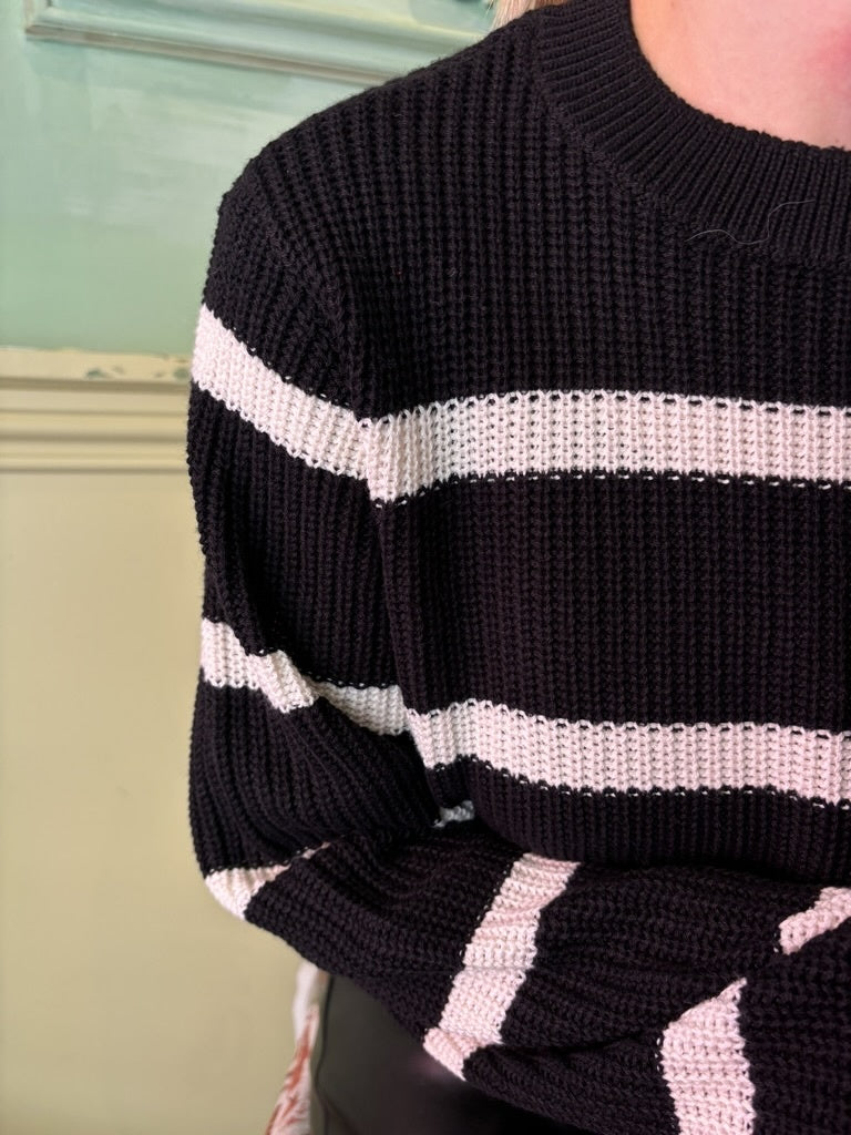 Maysa knit stripe zwart