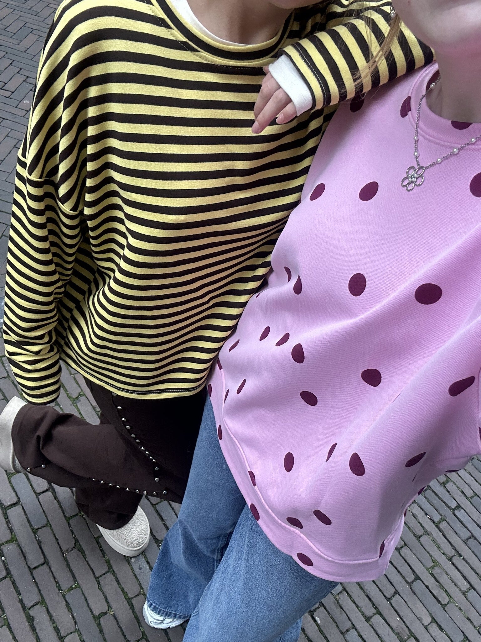 Noëlle sweater polka dot roze