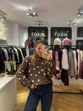 Noëlle sweater polka dot bruin