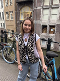 Pandora gilet zebra print
