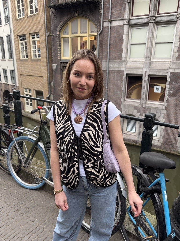 Pandora gilet zebra print