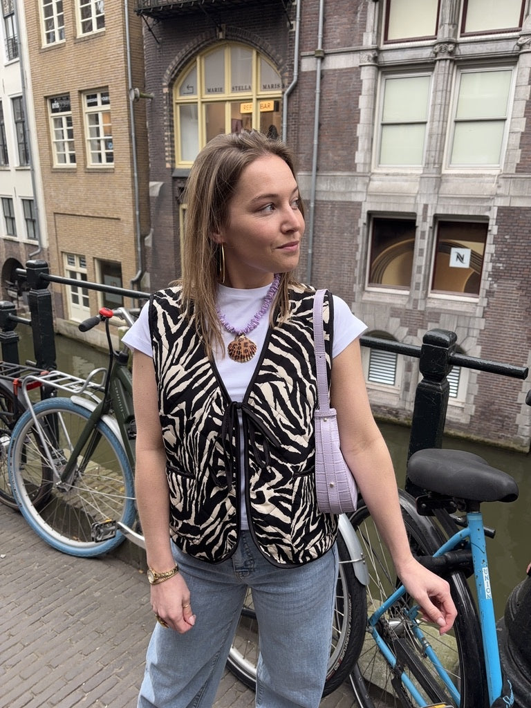 Pandora gilet zebra print