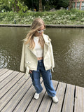 Paulina oversized biker jacket pearled