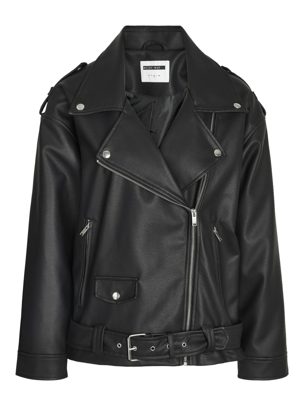 Paulina oversized biker jas zwart