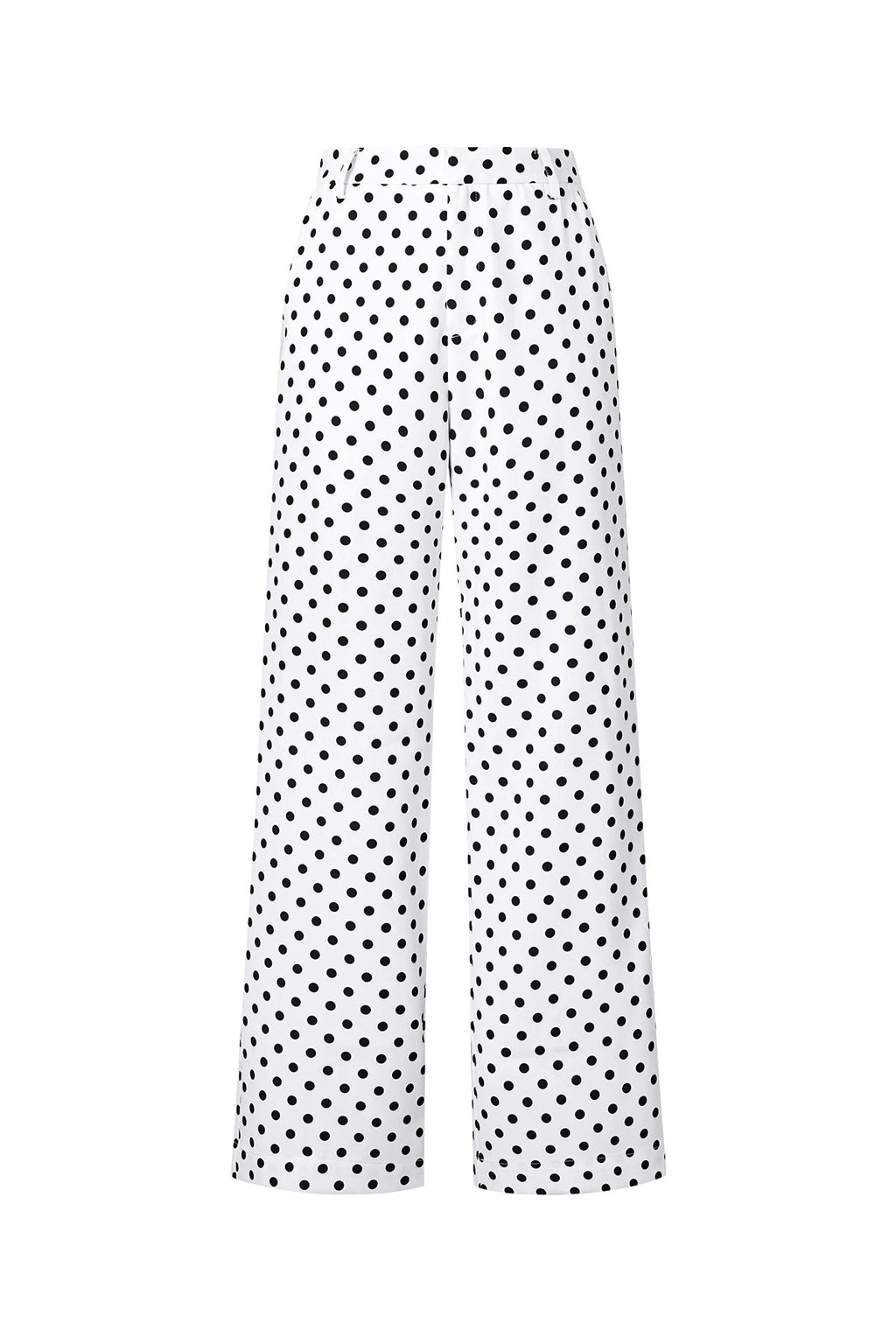 Polkadot pantalon wit met zwart