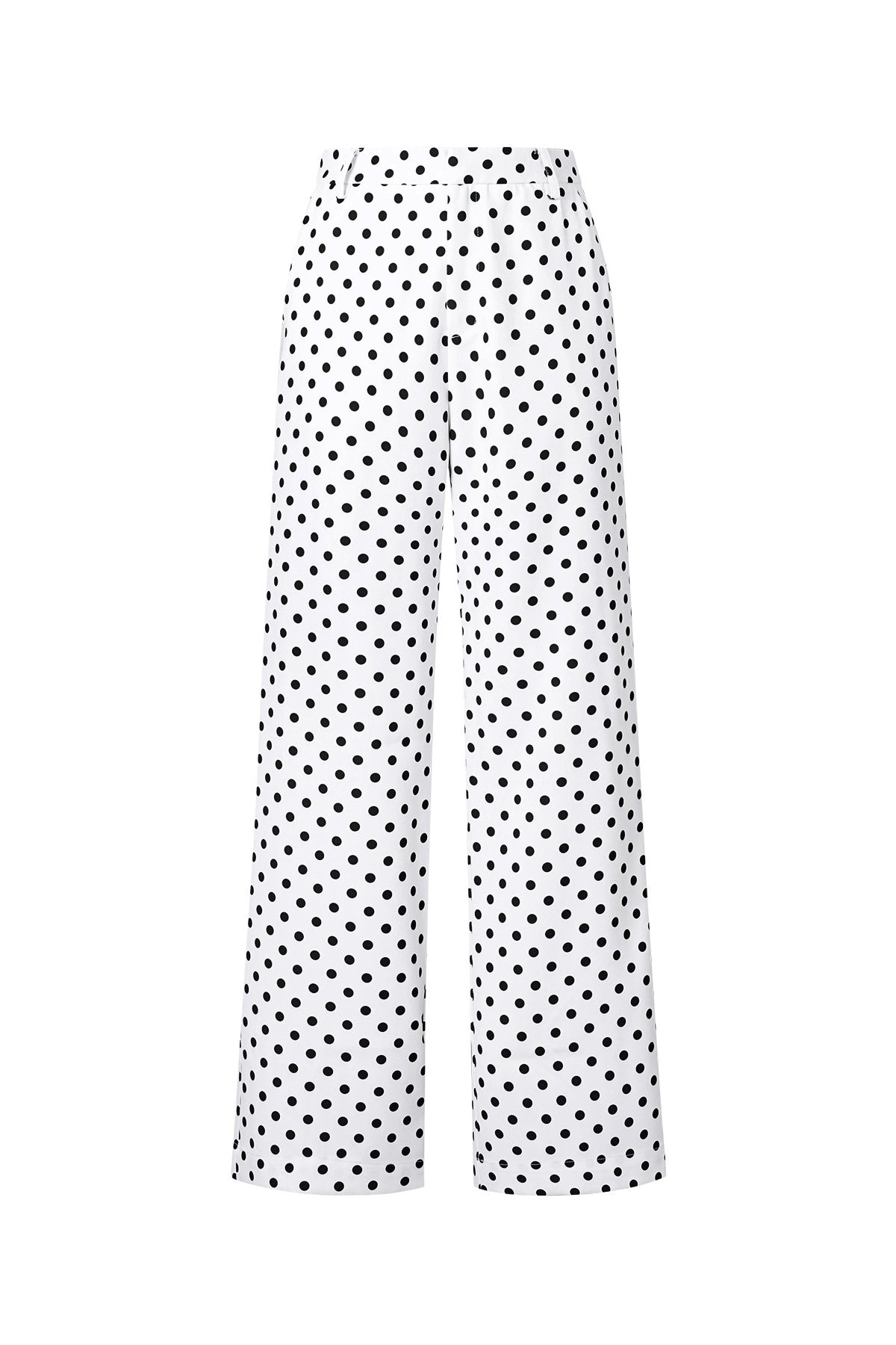Polkadot pantalon wit met zwart