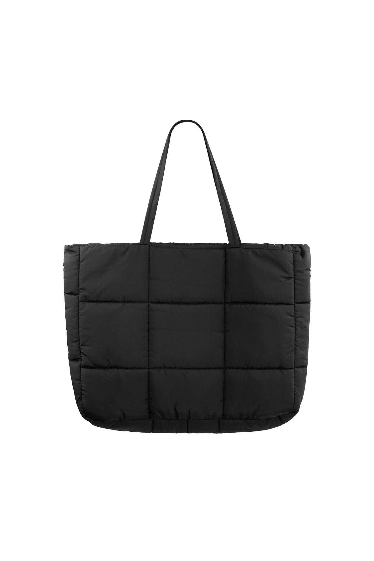 Puffy shopper bag zwart